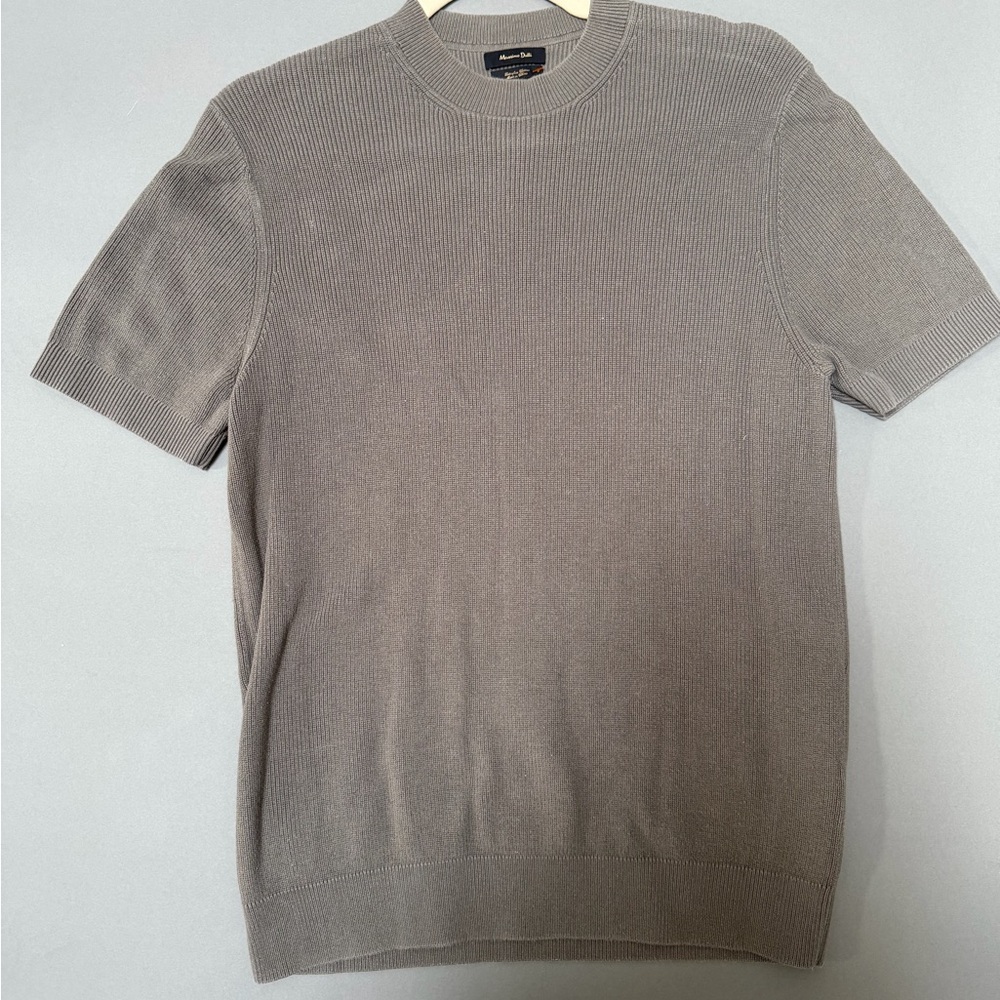 Massimo Dutti Gray Short Sleeve Sweater